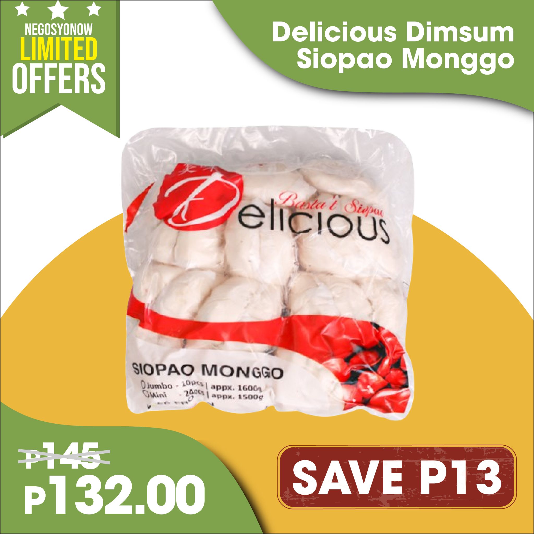 Delicious Dimsum Siopao Mongo 24s